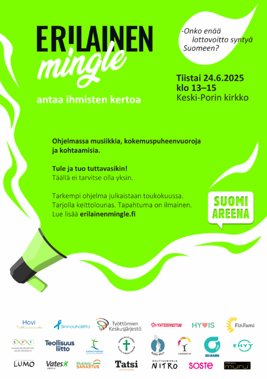 Erilainen mingle -tapahtuma Porissa 24. kesäkuuta