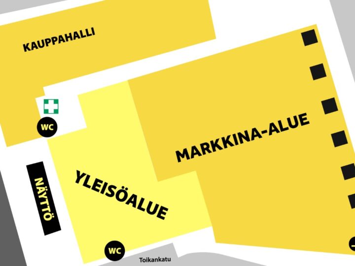 Lappeenrannan kauppatorilla kisakatsomo ja kevätmarkkinat samanaikaisesti
